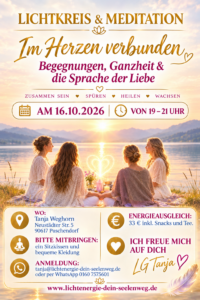 Lichtkreis und Meditation – Im Herzen verbunden am 16. Oktober 2026, 19–21 Uhr